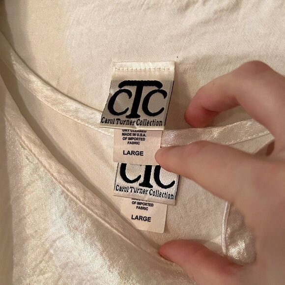 Two Pieces- CTC Carol Turner Collection Women’s Size Large White Tank and Jacket - Picture 7 of 11